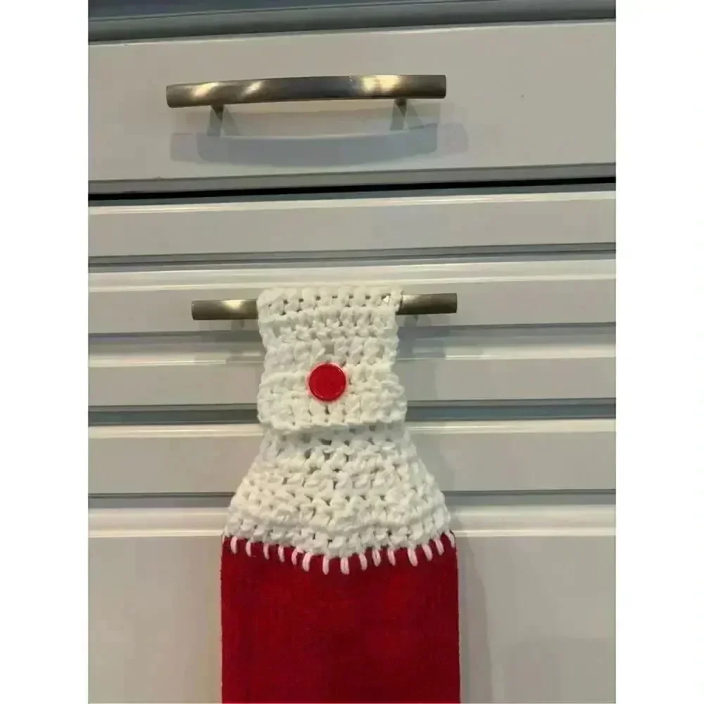 Crochet Top Kitchen Towel-Fireworks picnic & BBQ